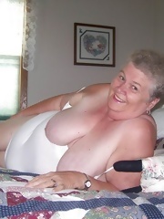 Horny old woman show ugly body